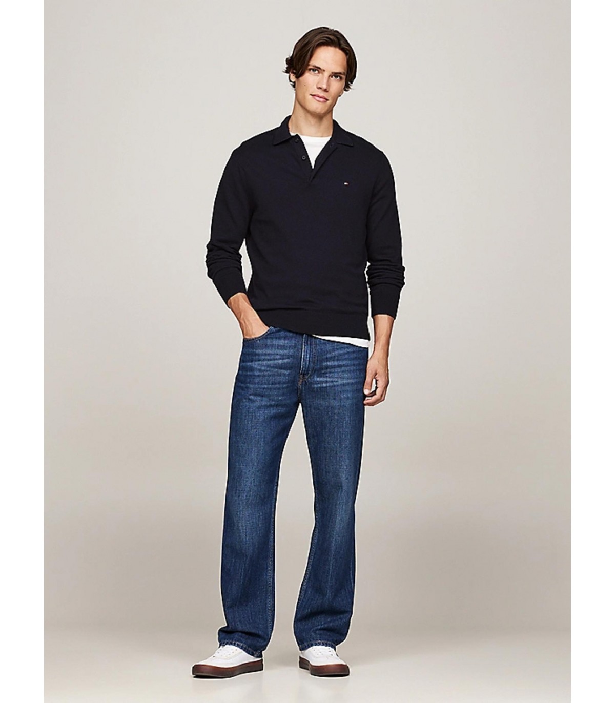 Pull col polo tommy menswear dw5desertsky