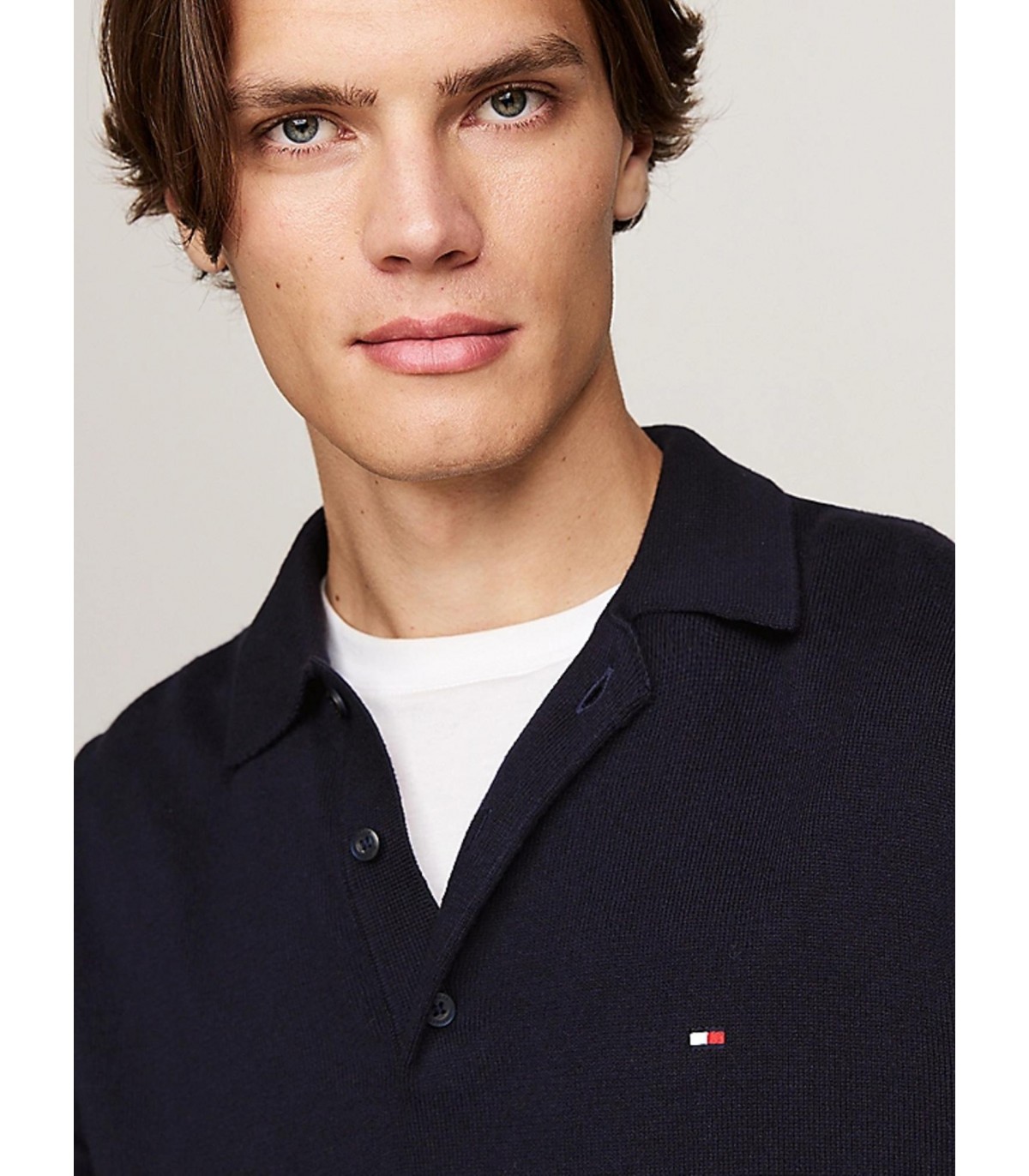 Pull col polo tommy menswear dw5desertsky