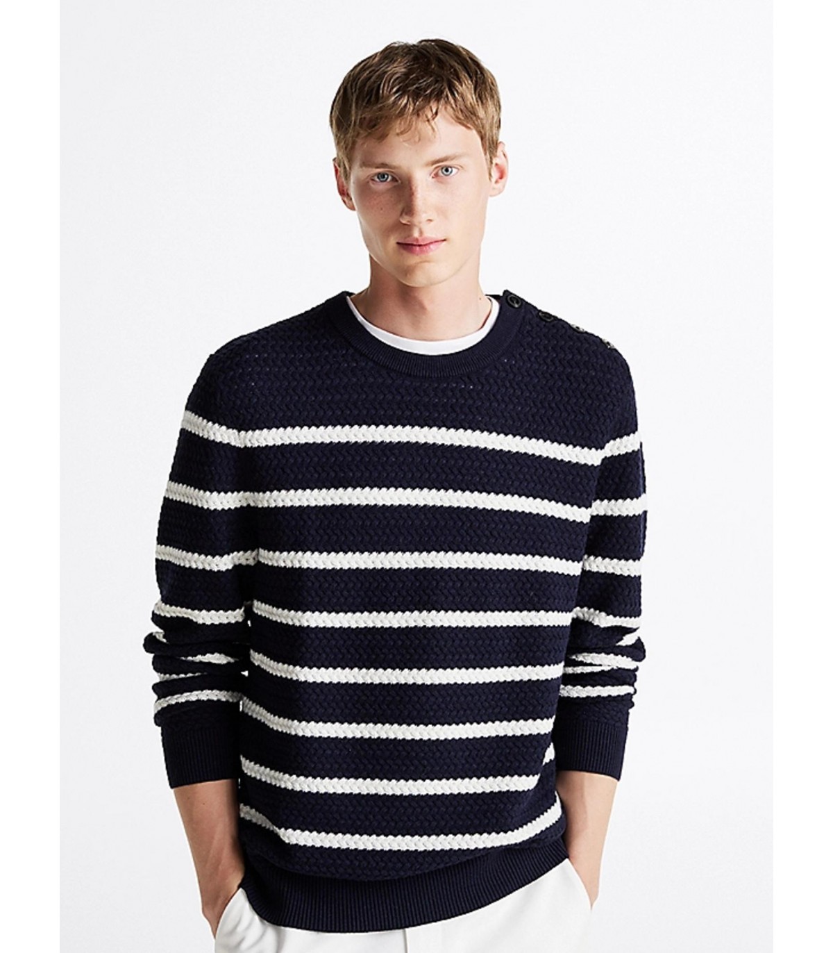 Pull col rond tommy menswear 0gydesertsky/ibory
