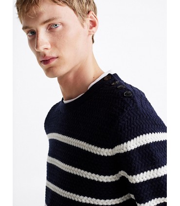 Pull col rond tommy menswear 0gydesertsky/ibory