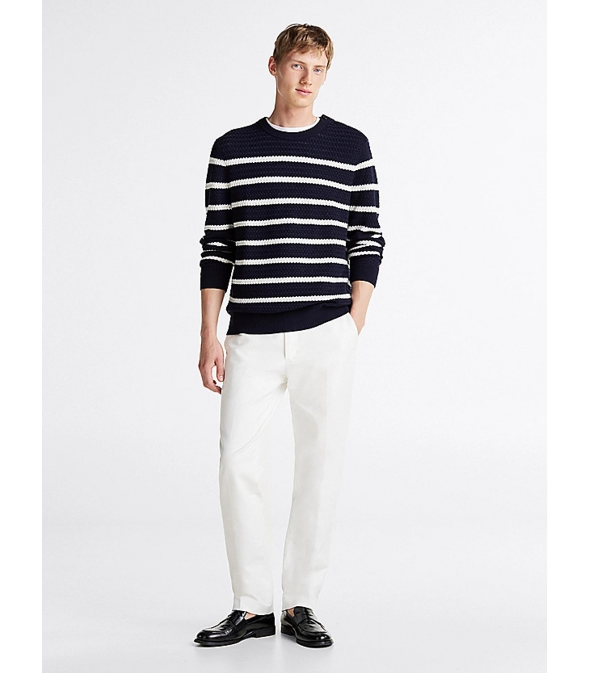 Pull col rond tommy menswear 0gydesertsky/ibory