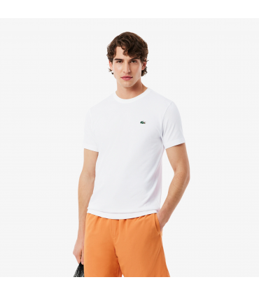 Tee shirt mc lacoste 49t-blanc/blossom