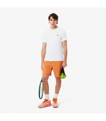 Tee shirt mc lacoste 49t-blanc/blossom