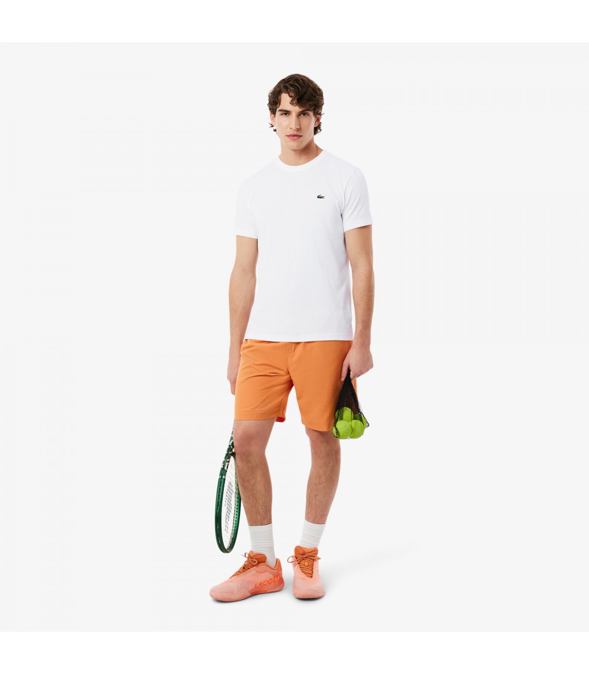 Tee shirt mc lacoste 49t-blanc/blossom