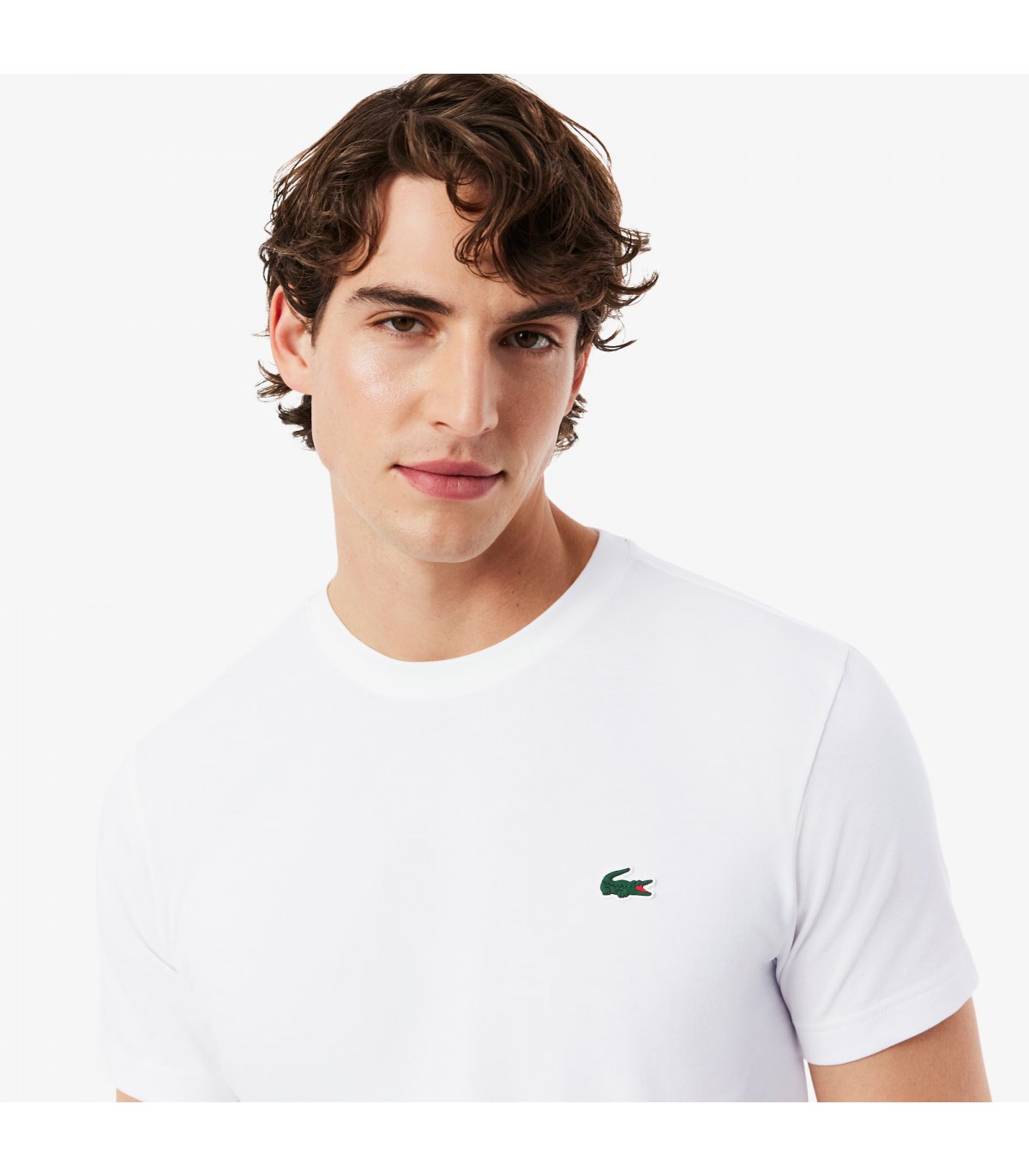 Tee shirt mc lacoste 49t-blanc/blossom