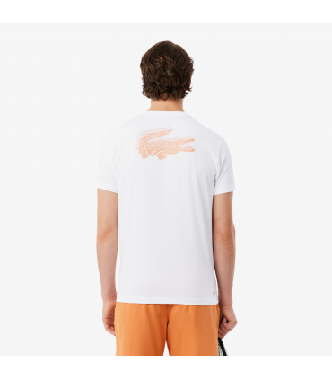 Tee shirt mc lacoste 49t-blanc/blossom