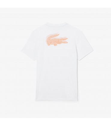 Tee shirt mc lacoste 49t-blanc/blossom