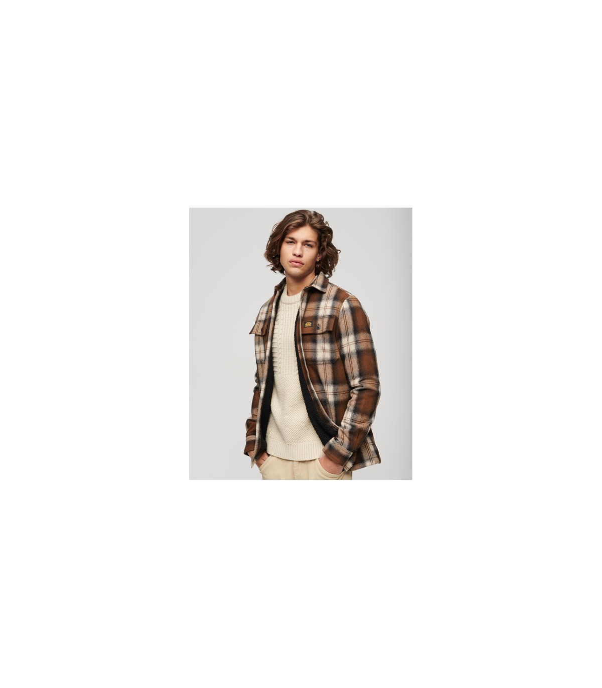 Chemise ml superdry 9yzbrown