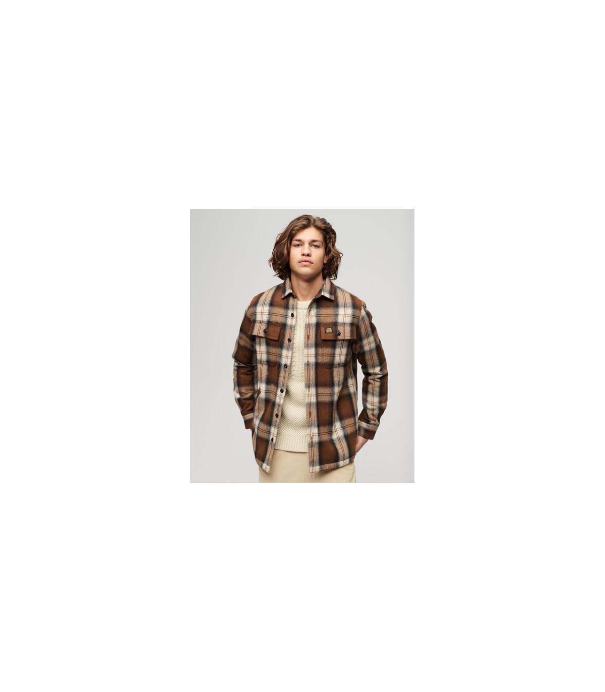 Chemise ml superdry 9yzbrown