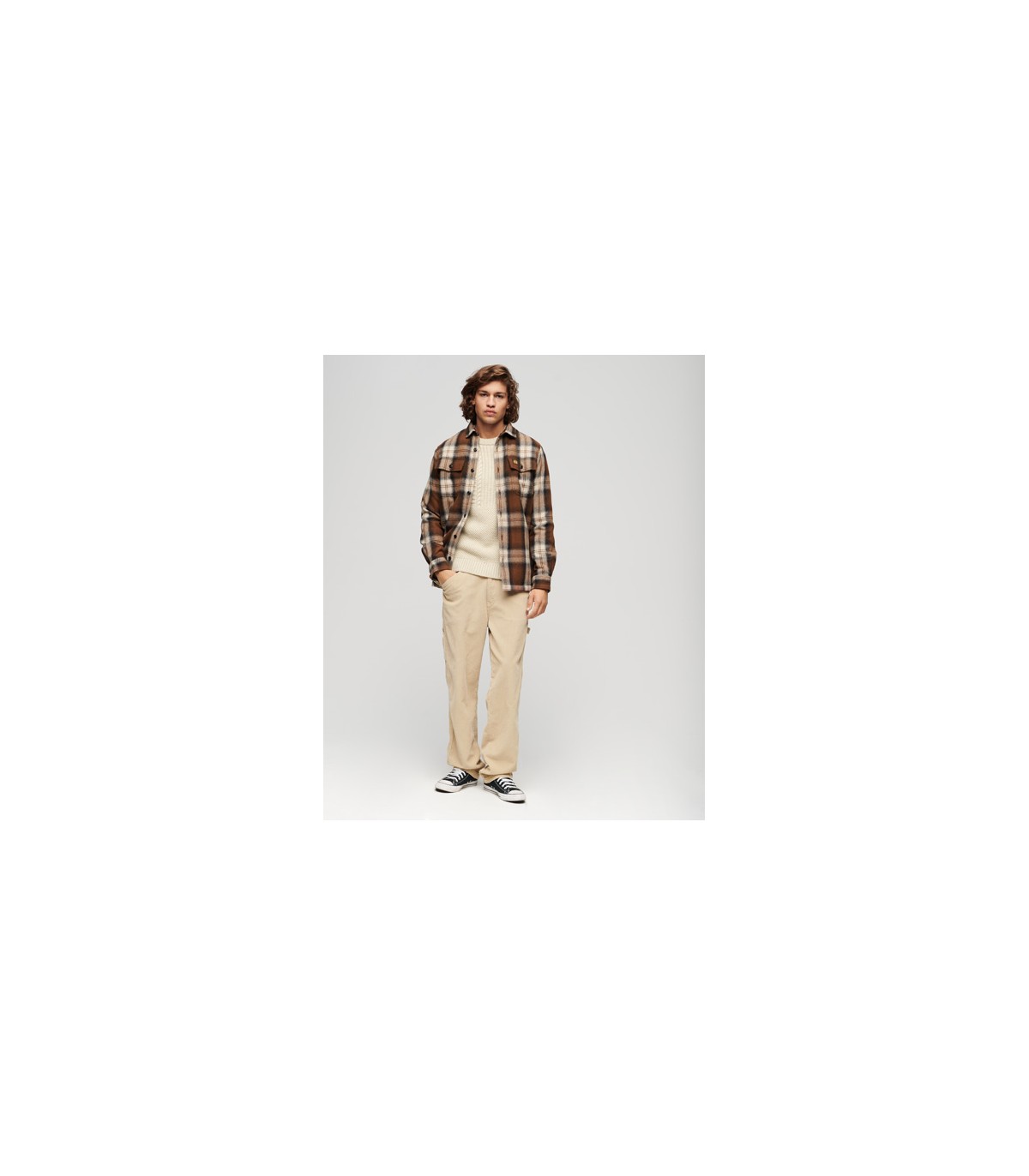 Chemise ml superdry 9yzbrown