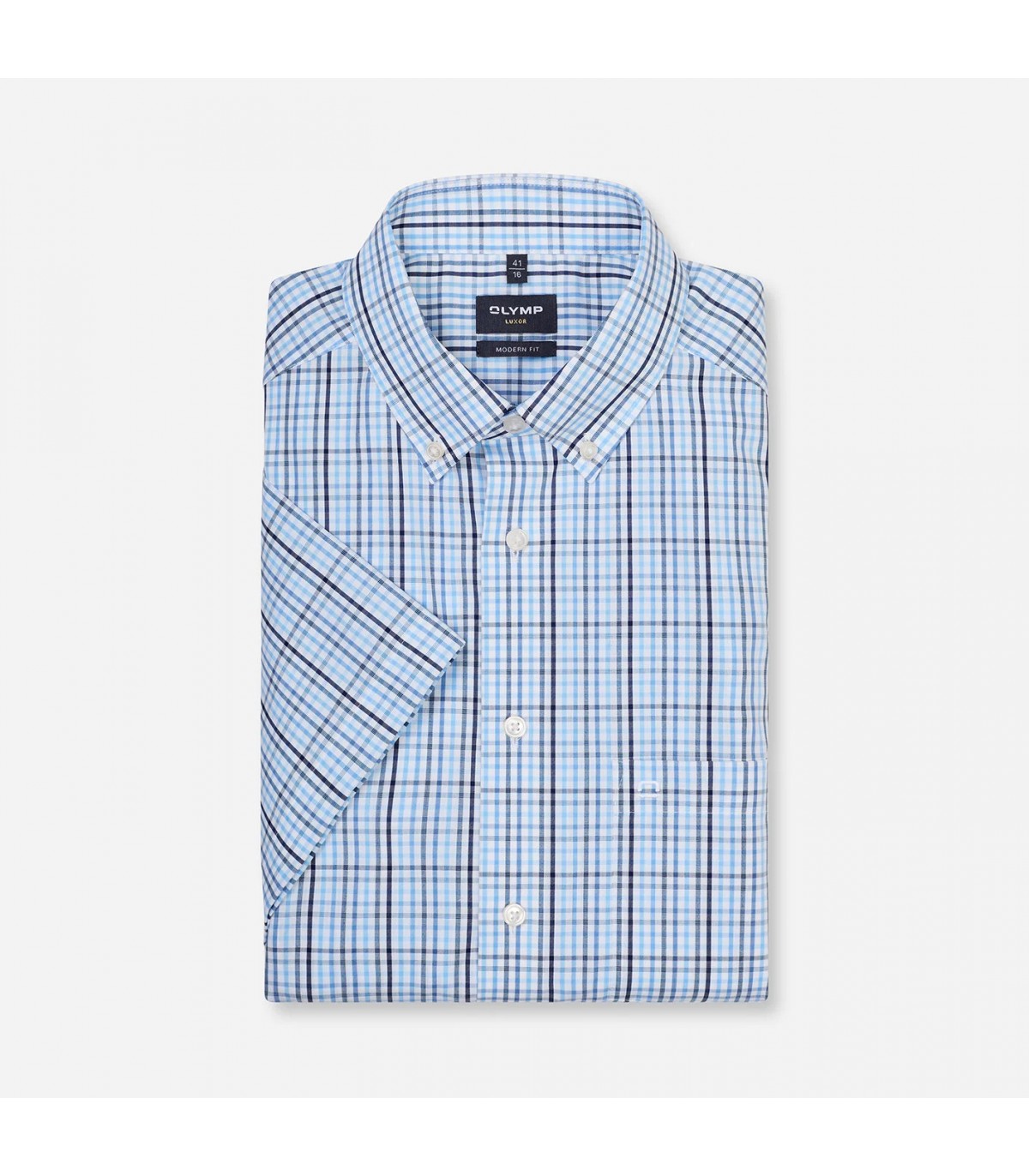 Chemise mc fantaisie olymp 11bleu