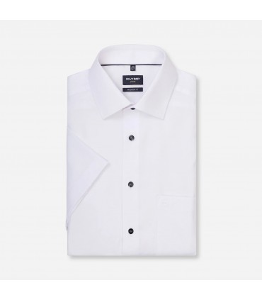 Chemise mc uni olymp 00blanc