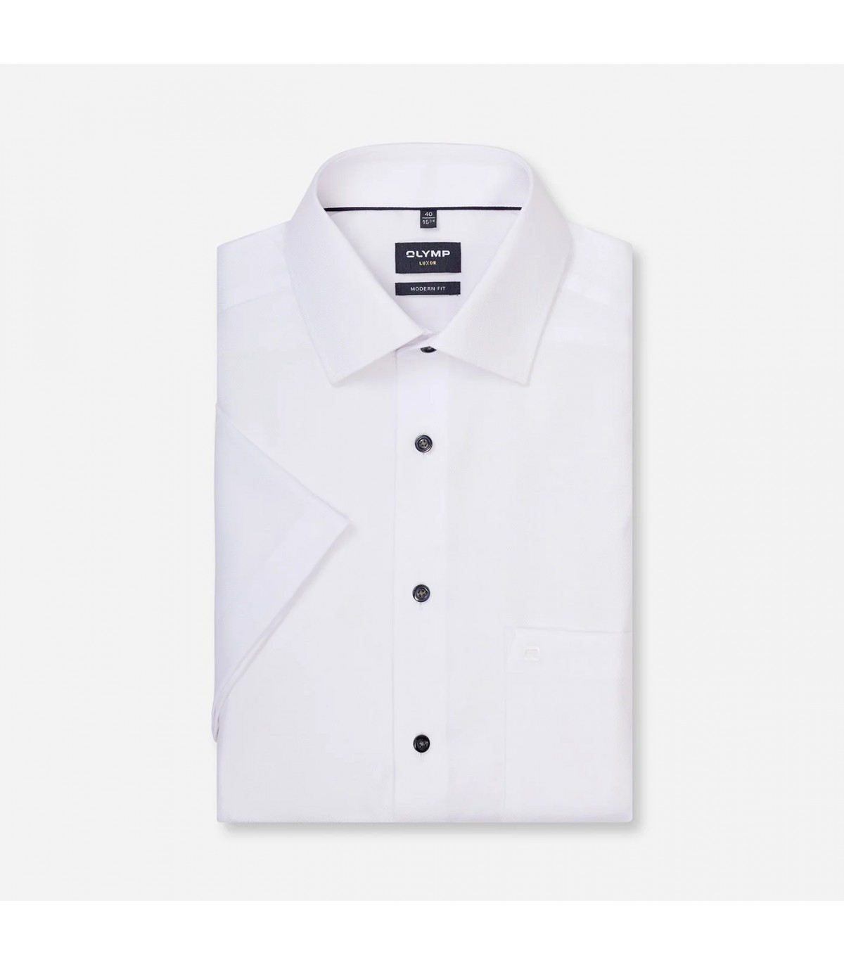 Chemise mc uni olymp 00blanc