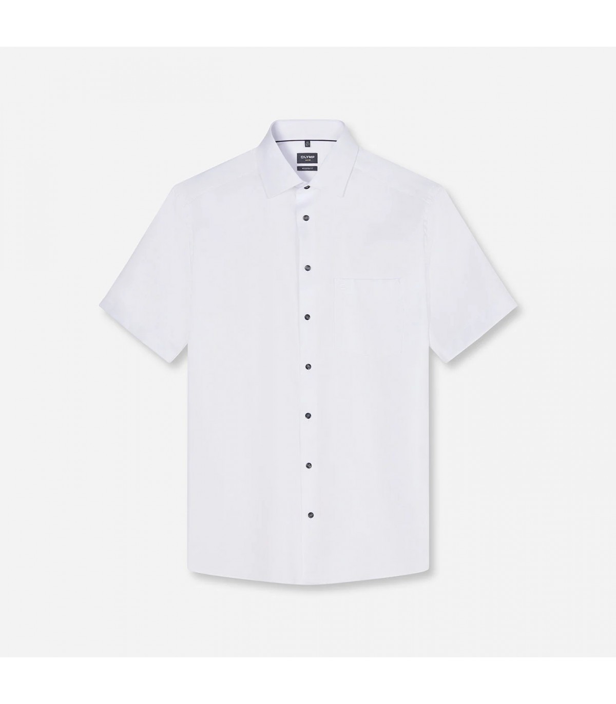 Chemise mc uni olymp 00blanc