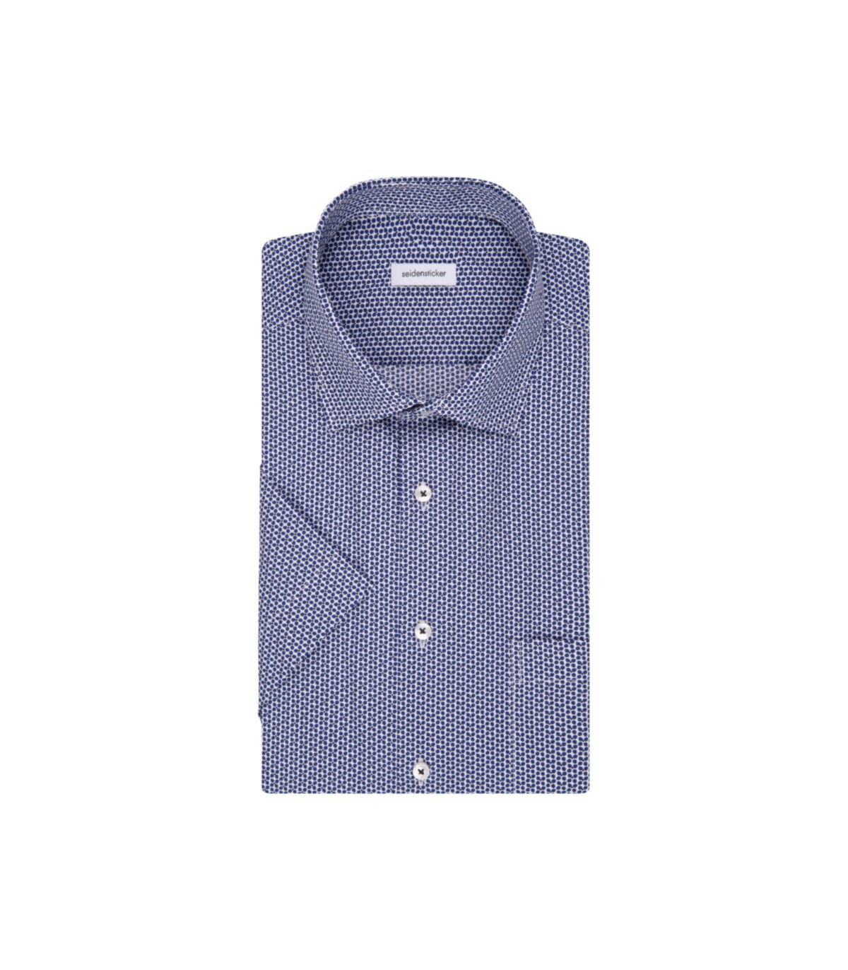 Chemise mc fantaisie seidensticker 15bleu
