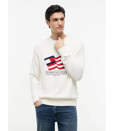 Sweat col rond tommy menswear z00ivory