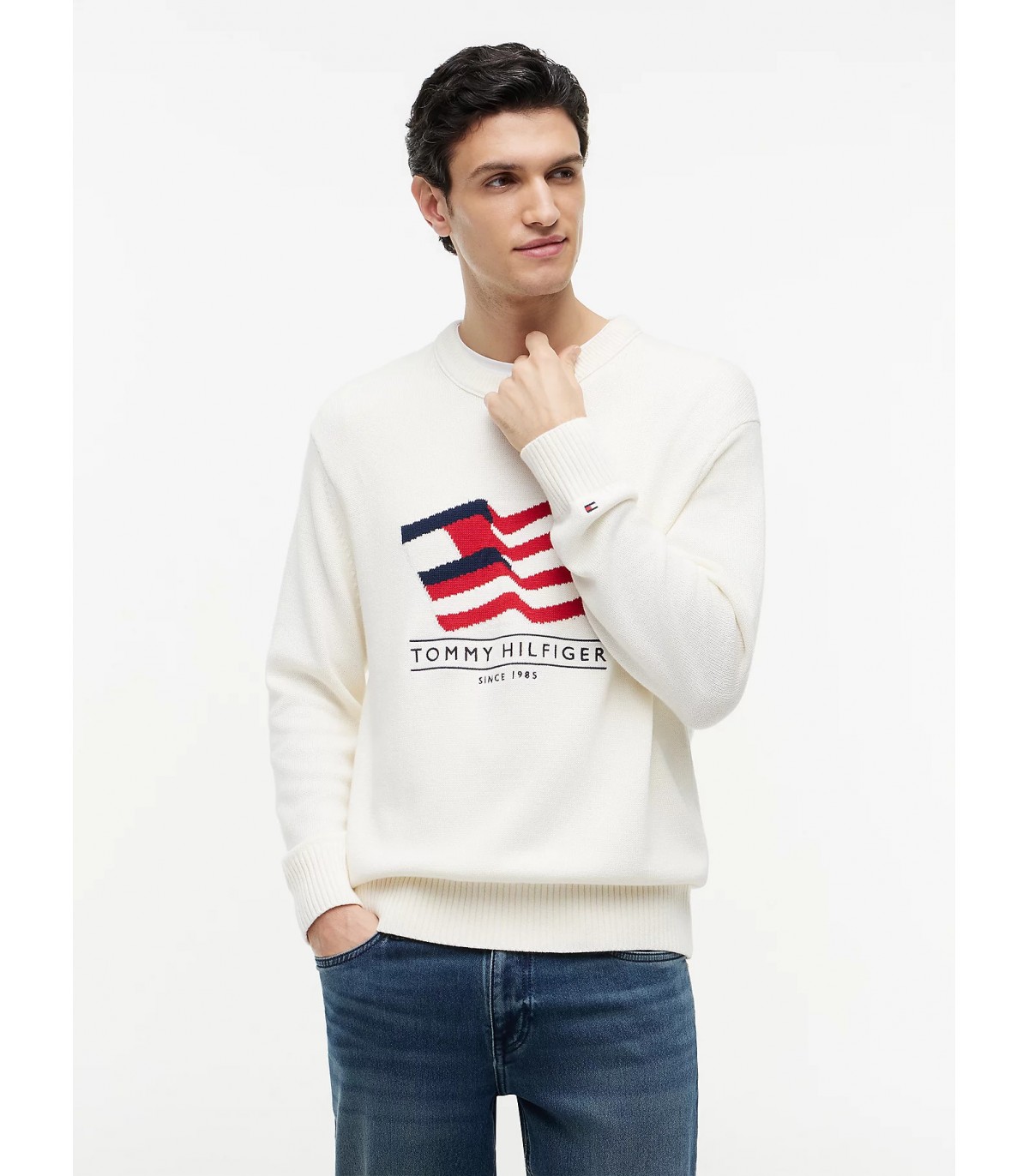 Sweat col rond tommy menswear z00ivory