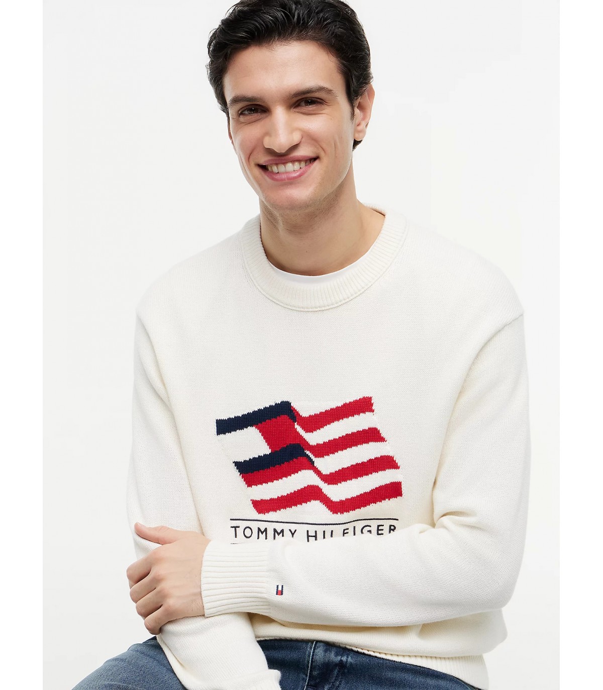 Sweat col rond tommy menswear z00ivory