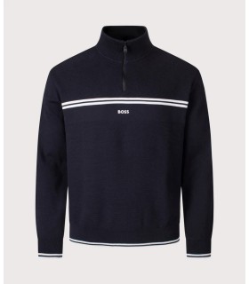 Sweat col zippe boss green 402darkblue
