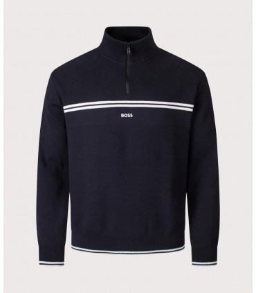 Sweat col zippe boss green 402darkblue