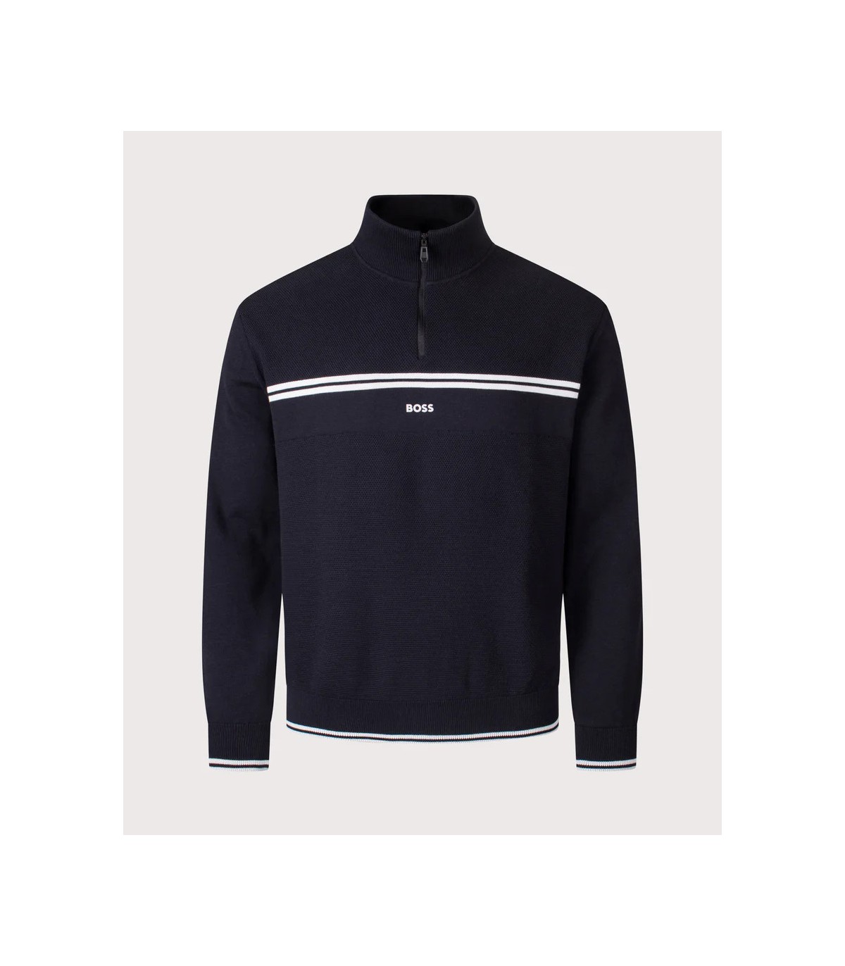 Sweat col zippe boss green 402darkblue