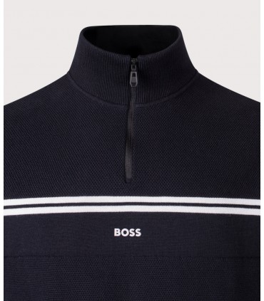 Sweat col zippe boss green 402darkblue
