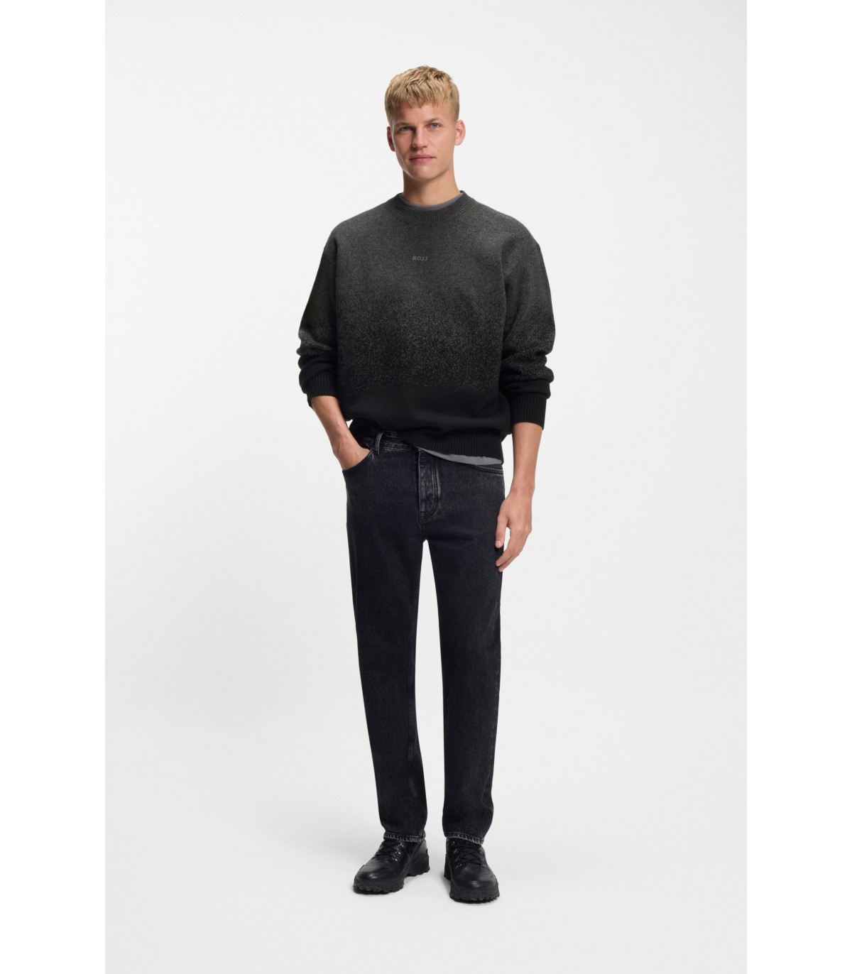 Pull col rond boss orange 001black