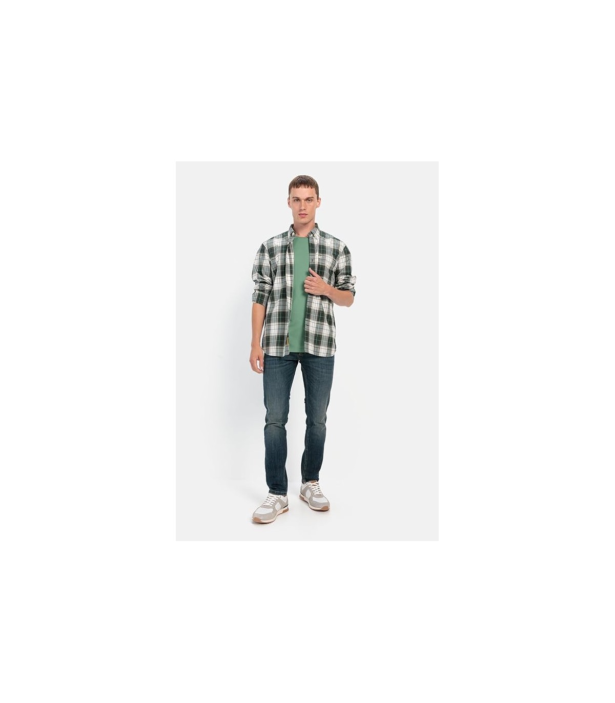 Chemise ml camel 38pinegreen