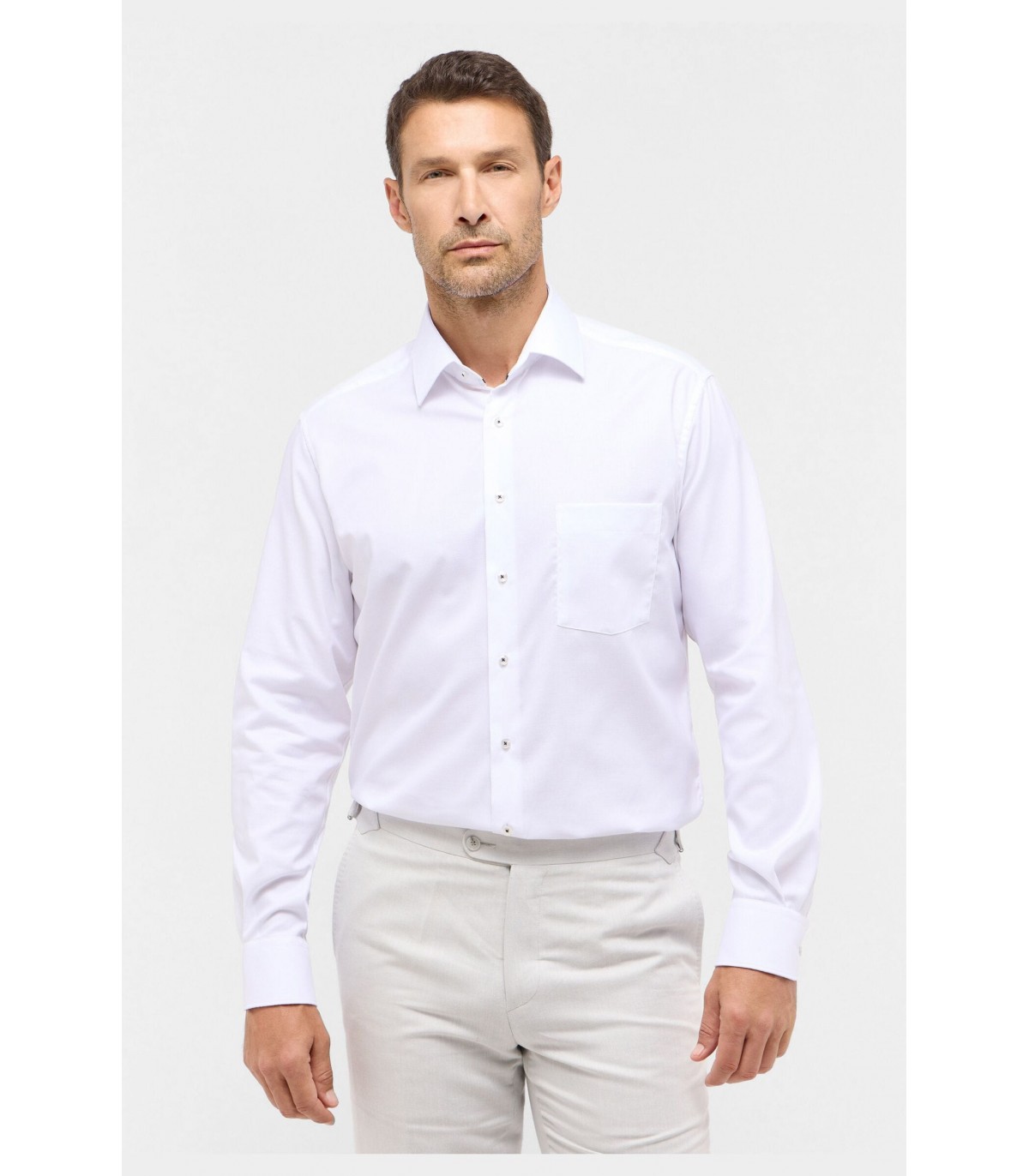 Chemise ml uni eterna 00blanc