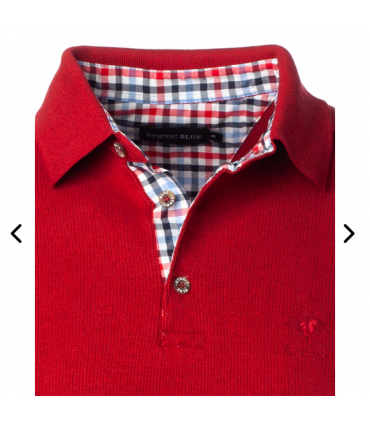 Polo ml ethnic blue cerise