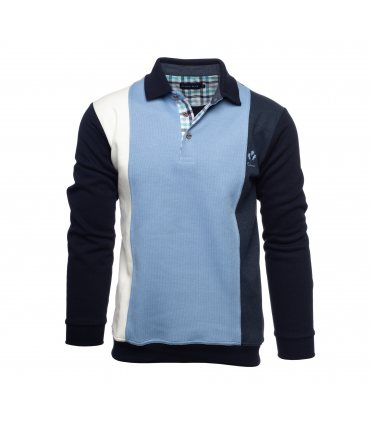Polo ml ethnic blue bleu