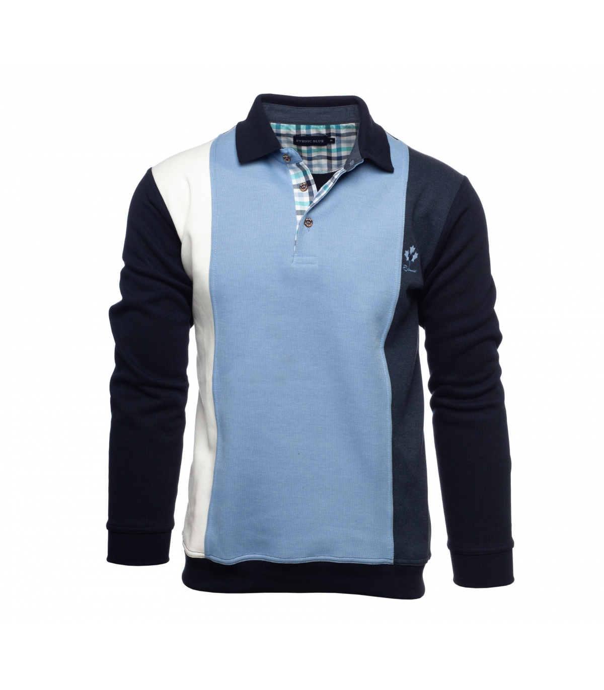 Polo ml ethnic blue bleu
