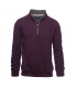 Pull col zippe ethnic blue prune