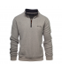 Pull col zippe ethnic blue gris