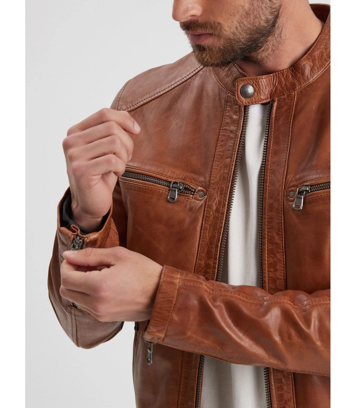 Blouson daytona cognac
