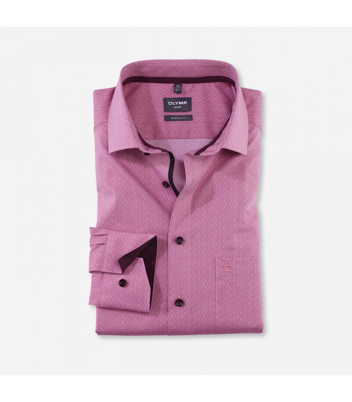 Chemise ml fantaisie olymp 86rouge