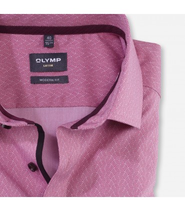 Chemise ml fantaisie olymp 86rouge
