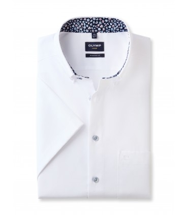Chemise mc uni olymp 00blanc