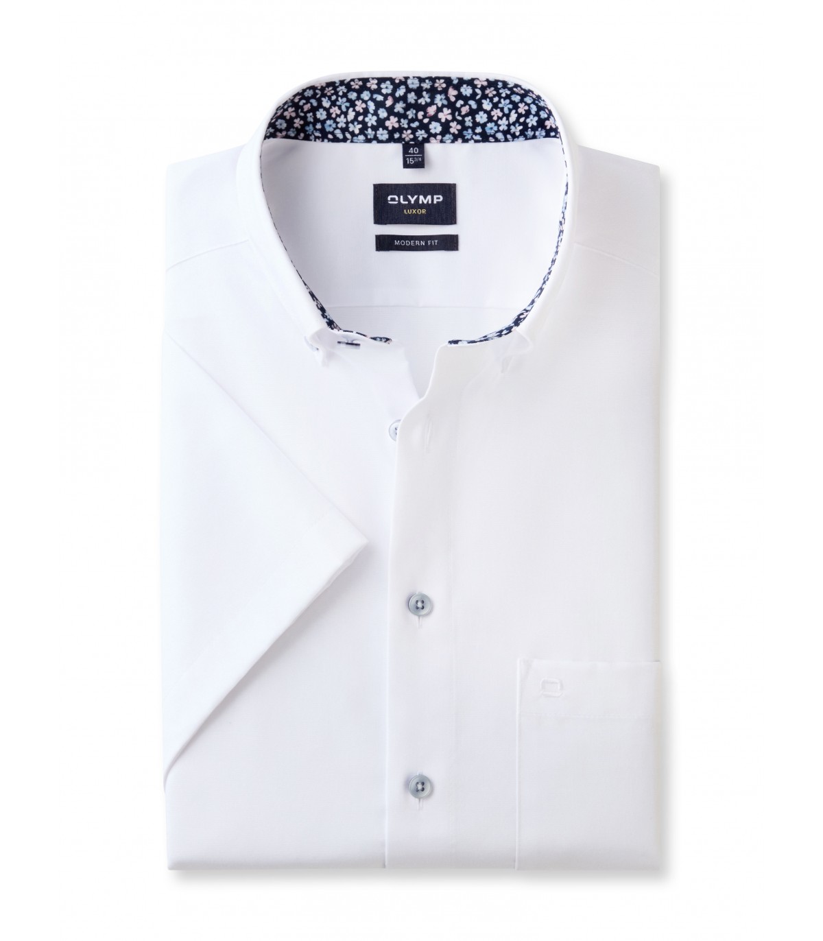 Chemise mc uni olymp 00blanc
