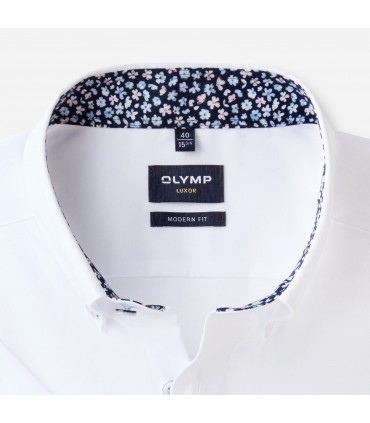 Chemise mc uni olymp 00blanc