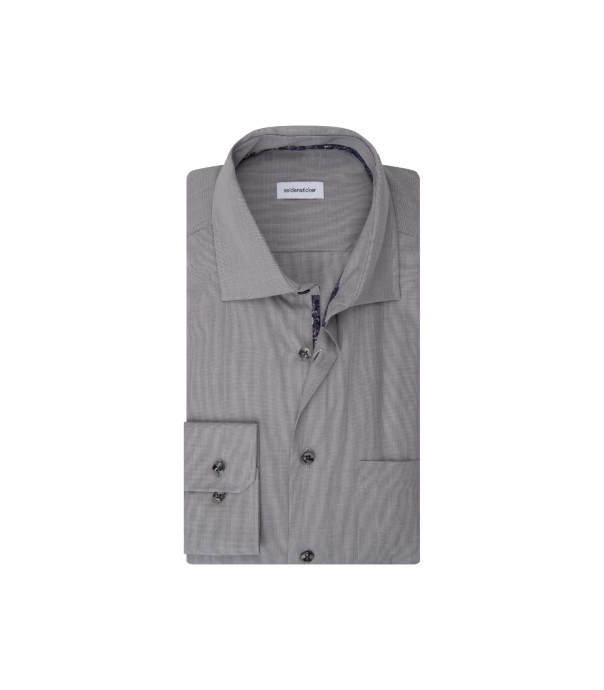 Chemise ml fantaisie seidensticker 35gris