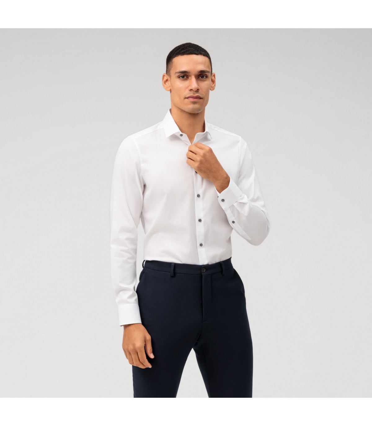Chemise ml uni olymp 00blanc
