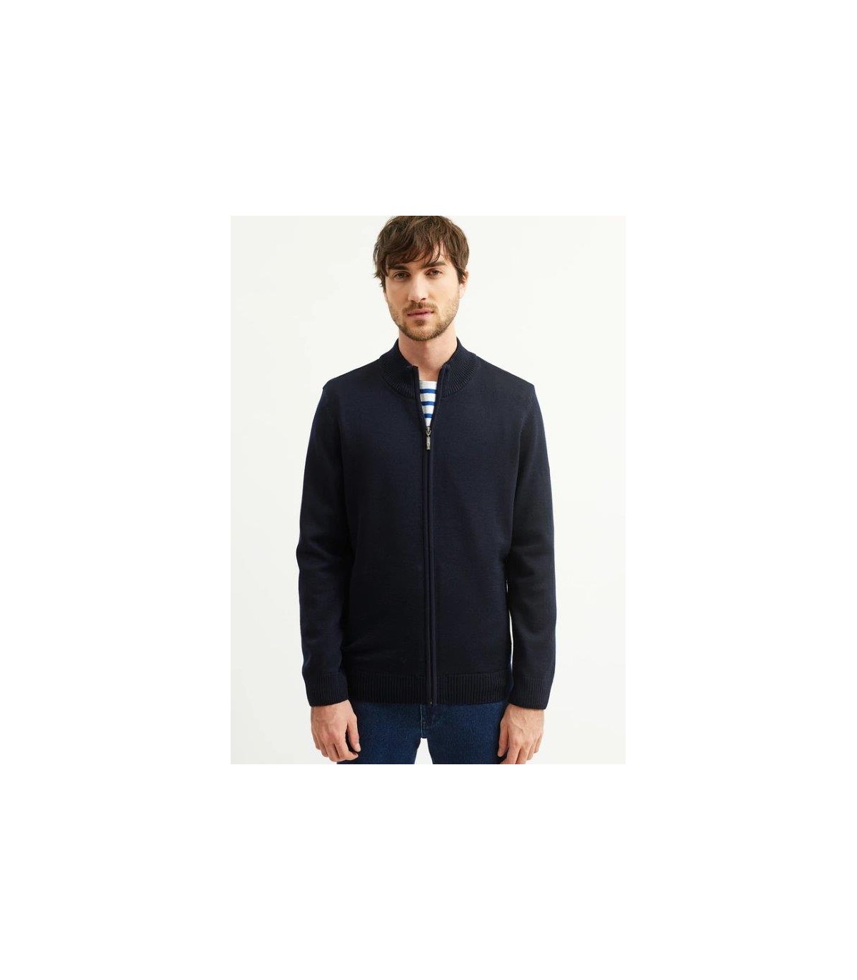 Gilet zippe saint-james 5jnavy/gris