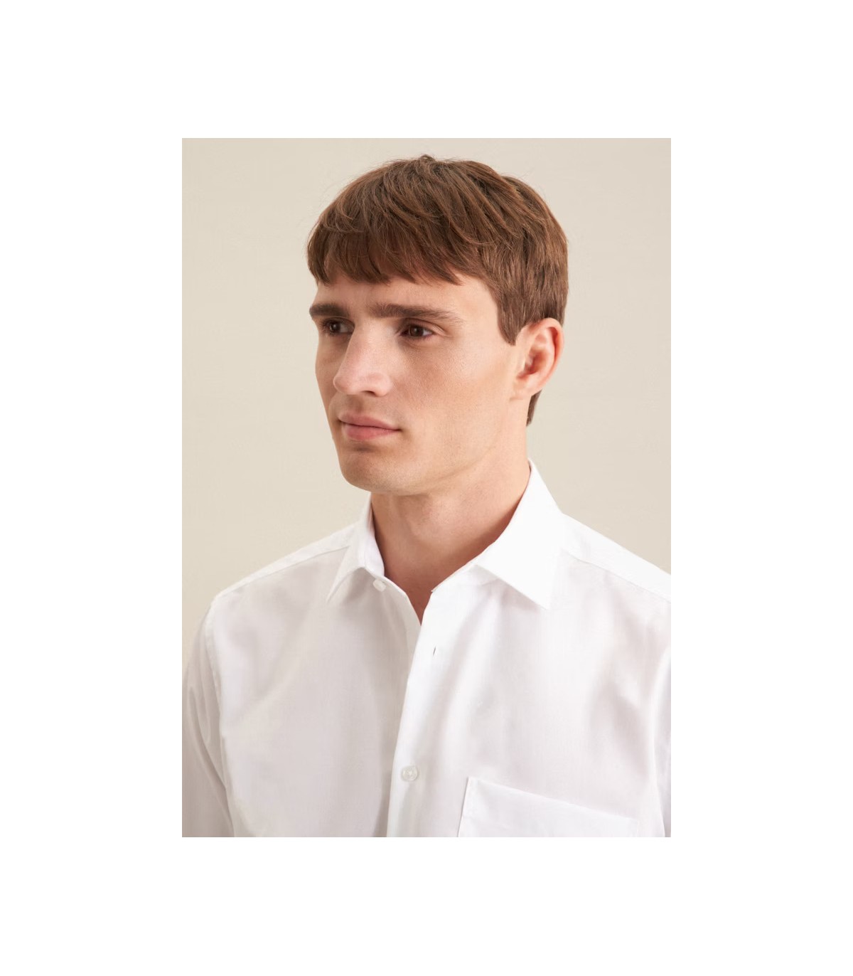 Chemise ml uni seidensticker 01blanc