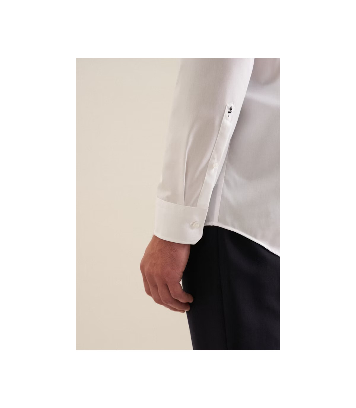 Chemise ml uni seidensticker 01blanc