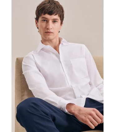 Chemise ml uni seidensticker 01blanc