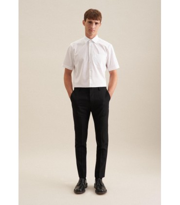 Chemise mc uni seidensticker 01blanc