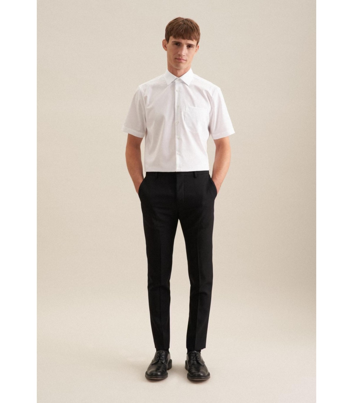 Chemise mc uni seidensticker 01blanc
