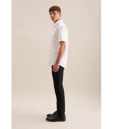 Chemise mc uni seidensticker 01blanc