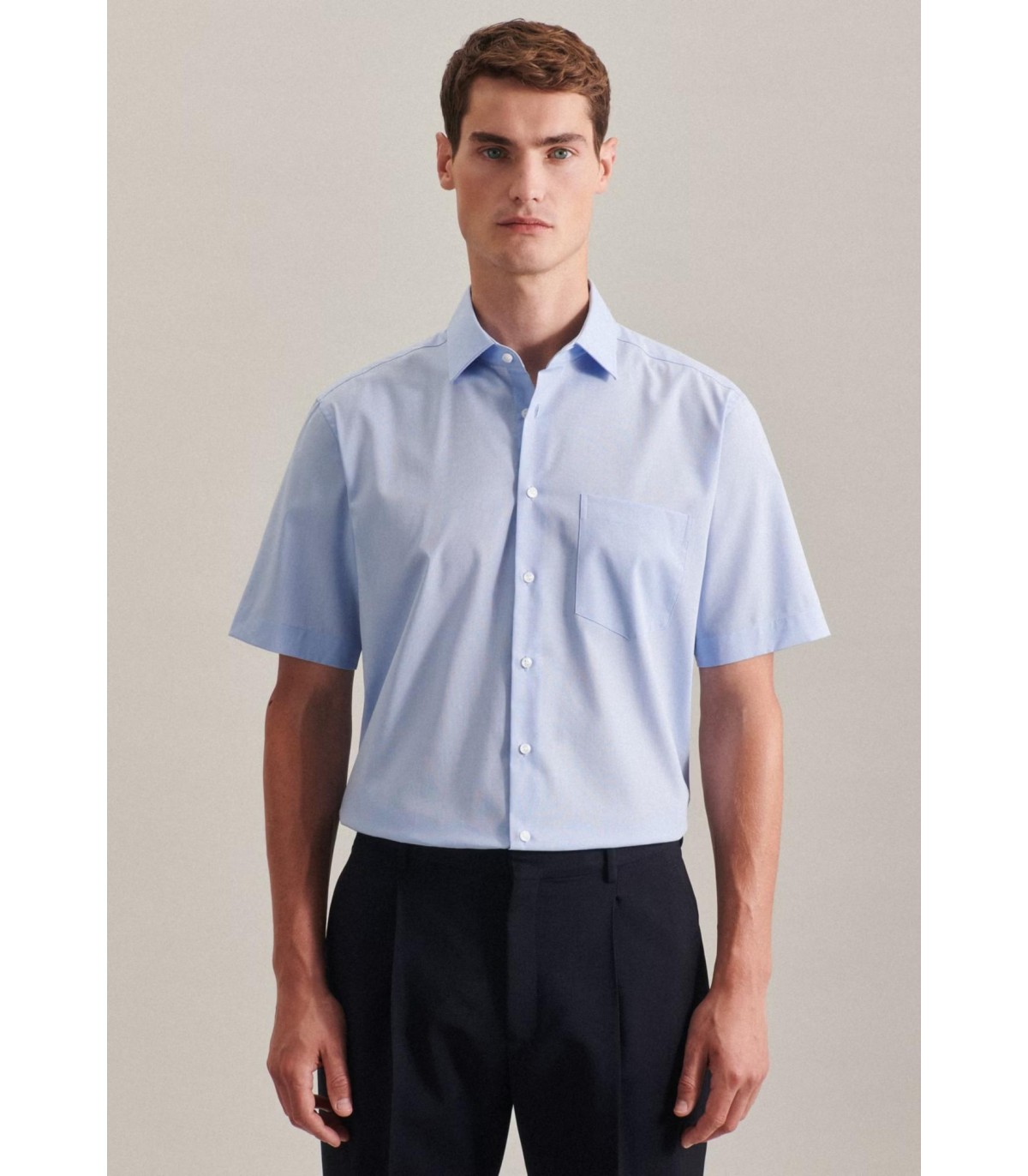 Chemise mc uni seidensticker 48ciel